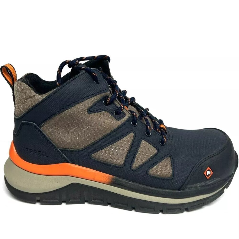 Merrell Mens fullbench Speed Mid CF Work Boot Brown Size 6.5 M
